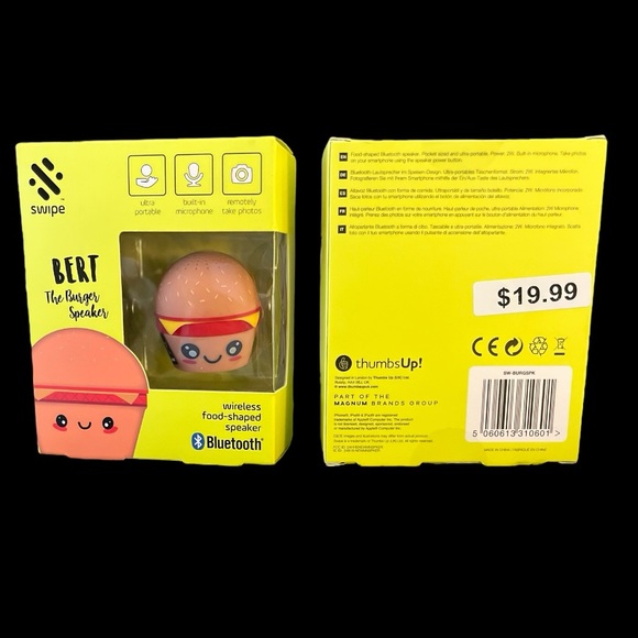 Bert the Burger Bluetooth Speakers, NWT, you receive 2, same day shipping - Picture 1 of 1
